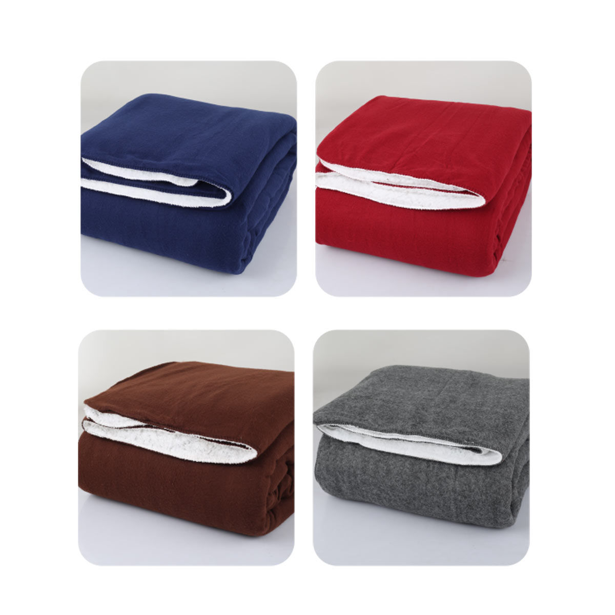 Buy Pack of 2 Double Layer Reversible Sherpa Blankets Pick Any 1