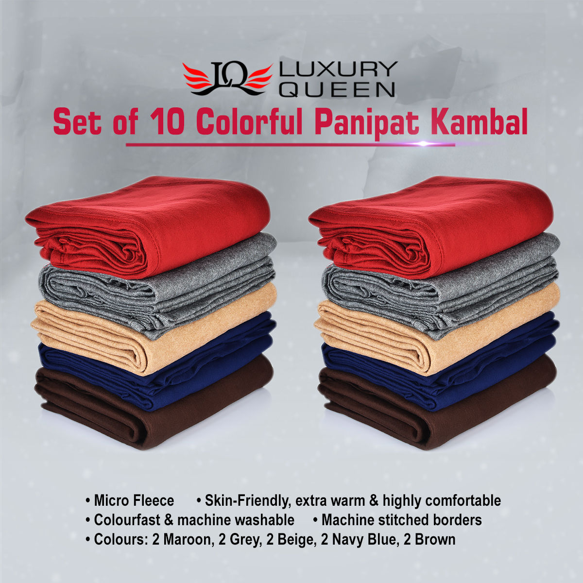 Buy Set of 10 Colorful Panipat Kambal Online at Best Price in India on