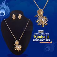 American Diamond Kanha ji Pendant Set (ADKPS1)