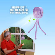 Rechargeable 360 Air Cool Fan With Flexible Tripod (EF19)