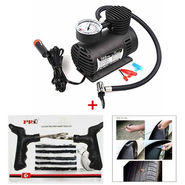 Combo of Air Compressor with Tubeless Tyre Puncture Kit