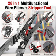 28 In 1 Multifunctional Wire Pliers + Stripper Tool (HT27)