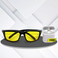 Night Vision Bifocal Adaptive Power Reading Glasses with Free Wireless Earpod (NBWP)