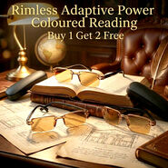 Rimless Adaptive Power Coloured Reading Glasses B1G2 Free (3CORG)