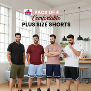 Pack of 4 Comfortable Plus Size Shorts (4MPS1)