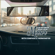 Car Interior Rear View Dual Mirror With Compass & Thermometer (IRVM1)