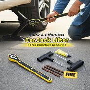 Quick & Effortless Car Jack Lifting Tool With Free Puncture Kit