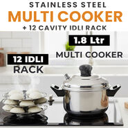 Stainless Steel Multi Cooker + 12 Cavity Idli Rack (1MMC1)
