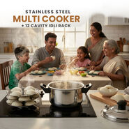 Stainless Steel Multi Cooker + 12 Cavity Idli Rack (1MMC1)
