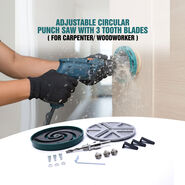 Adjustable Circular Punch Saw With 3 Tooth Blades For Carpenter Woodworker (HO4)