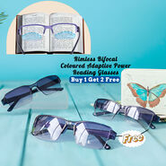 Rimless Bifocal Coloured Adaptive Power Reading Glasses Buy1 Get 2 Free (3BCORG12)
