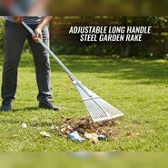 Adjustable Long Handle Steel Garden Rake (GHT6)