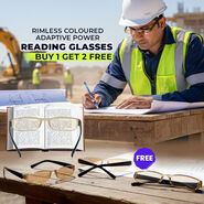 Rimless Coloured Adaptive Power Reading Glasses Buy 1 Get 2 Free (3CORG8)