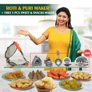 Chapati & Puri Maker + 5 Pcs Stainless Steel Sweet Snack Maker (CP14)