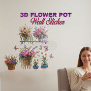 3D Flower Pot Wall Sticker (3DWS10)