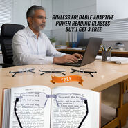 Rimless Foldable Adaptive Power Reading Glasses Buy 1 Get 3 Free  (4FORG12)
