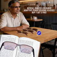 Bifocal Rimless Colored Adaptive Power Reading Glasses - Buy1 Get 3 Free (4BCORG2)