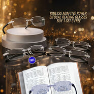 Rimless Adaptive Power Bifocal Reading Glasses Buy 1 Get 3 Free (4BORG)