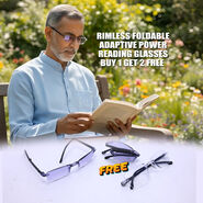 Rimless Foldable Adaptive Power Reading Glasses Buy 1 Get 2 Free Combo  (2FORG10BORG1)