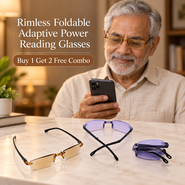 Rimless Foldable Adaptive Power Reading Glasses Buy 1 Get 2 Free Combo  (2FORG10CRG1)