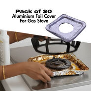 Pack of 20 Aluminium Foil Cover For Gas Stove (GAS6)