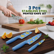 3Pcs Stainless Steel Printed Knife Set (CK4)