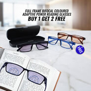 Full Frame Bifocal Coloured Adaptive Power Reading Glasses Buy1 Get2 Free (3BCORG19)