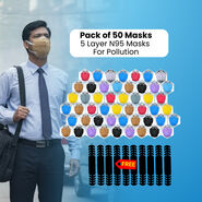 Pack of 50 - 5 Layer N95 Masks For Pollution (FM50)