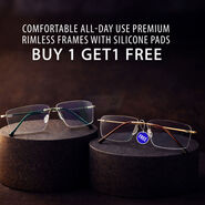 Comfortable All-Day Use Premium Rimless Frames with Silicone Pads Buy1 Get1 Free (2MF3)
