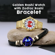 Golden Raashi Watch with Zodiac Raashi Bracelet (GRWZB1)