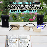 Rimless Foldable Coloured Adaptive Power Reading Glasses Buy 1 Get 1 Free (2FCORG13)