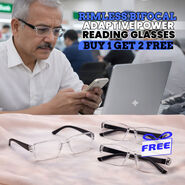 Rimless Bifocal Adaptive Power Reading Glasses B1G2 Free (3BORG14)