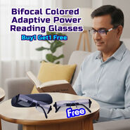 Rimless Bifocal Coloured Adaptive Power Reading Glasses B1G1 Free (2BCORG2)