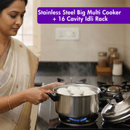 Stainless Steel Big Multi Cooker + 16 Cavity Idli Rack (1MMC2)