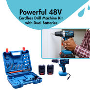 Powerful 48V Cordless Drill Machine Kit With Dual Batteries (CD36)