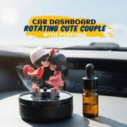 Car Dashboard Rotating Cute Couple With Perfume (CDSC)