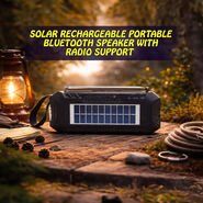 Solar Rechargeable Portable Bluetooth Speaker with Radio Support (BLS20CS)