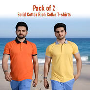 Pack of 2 Solid Collar T-Shirt (2ST1)