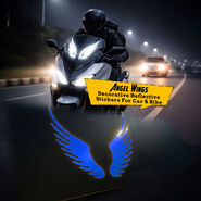 Angel Wings Decorative Reflective Stickers For Car & Bike (CED5)