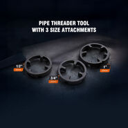 Pipe Threader Tool With 3 Sizes Attachments Set (PT01)