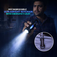 Rechargeable Ultrabright Keychain Flashlight With Emergency Light (LL46)