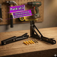 Pack of 2 Multipurpose Folding Table Bracket With Fittings (FMB)