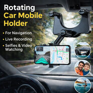 Rotating Car Mobile Holder For Navigation Live Recording Selfies Video Watching (CMH6)