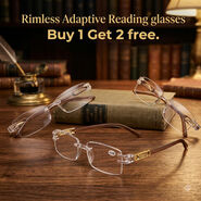 Rimless Adaptive Power Reading Glasses B1 G2 Free (3ORG14)