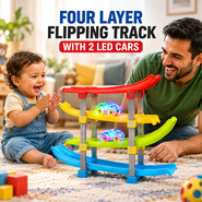 4 Layer Flipping Car Track Set with 2 Bblowing Led Cars (CTS1)