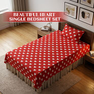 Beautiful Heart Single Bedsheet Set (SBS1)