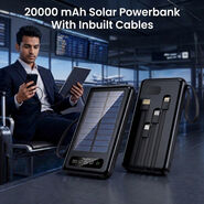20000 Mah Solar Powerbank With Inbuilt Cables (PB34A)