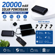 20000 Mah Solar Powerbank With Inbuilt Cables (PB34A)