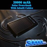 30000 Mah Solar Powerbank With Inbuilt Cables (PB17A)