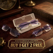 Rimless Bifocal Colored Adaptive Power Reading Glasses Buy 1 Get 2 Free (3BOC2RG2)